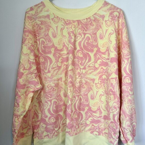 NWT BP by Nordstrom Pullover Sweatshirt in Pink- Yellow Spacey - 1X - Picture 5 of 6